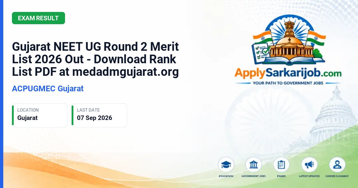 Admission Committee for Professional Undergraduate Medical Educational Courses (ACPUGMEC) - Gujarat NEET UG MBBS / BDS Counselling 2026 Official Notification Poster & Schedule
