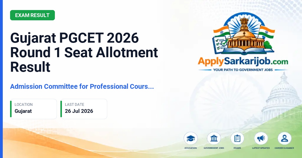 Admission Committee for Professional Courses (ACPC), Gujarat - Post Graduate Admissions (ME/MTech/MPharm/MPlan) Official Notification Poster & Schedule