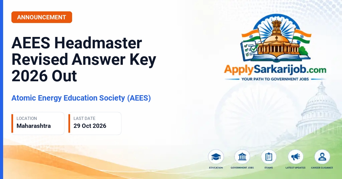 Atomic Energy Education Society (AEES) - Headmaster/Headmistress Official Notification Poster & Schedule