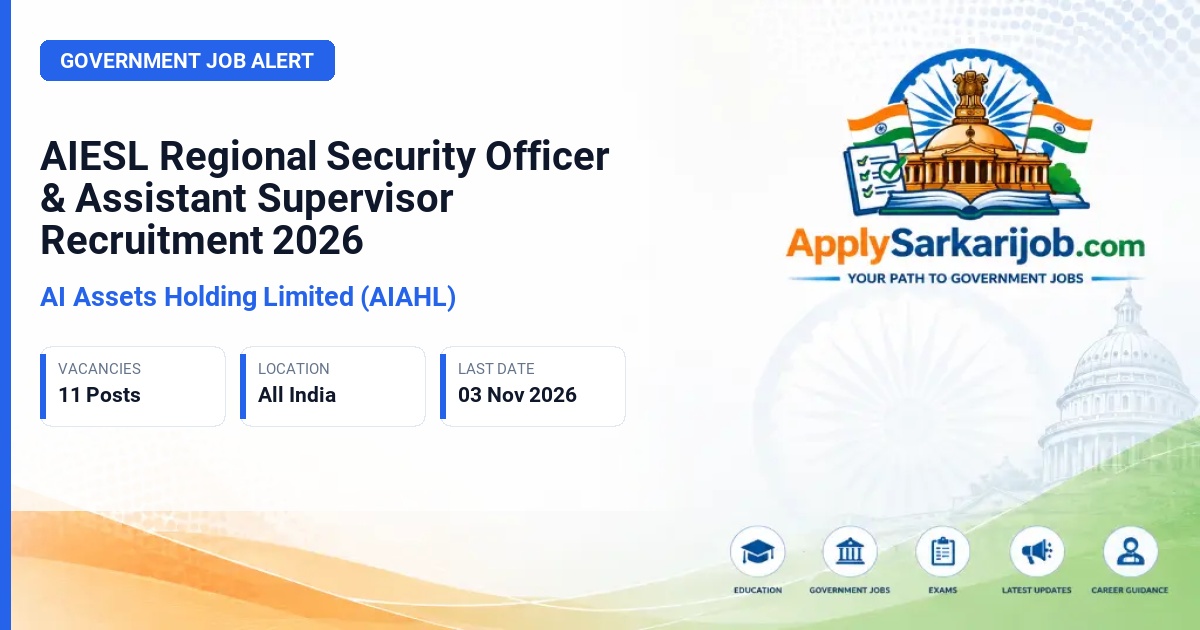 AI Assets Holding Limited (AIAHL) - Regional Security Officer & Assistant Supervisor (Security) Official Notification Poster & Schedule