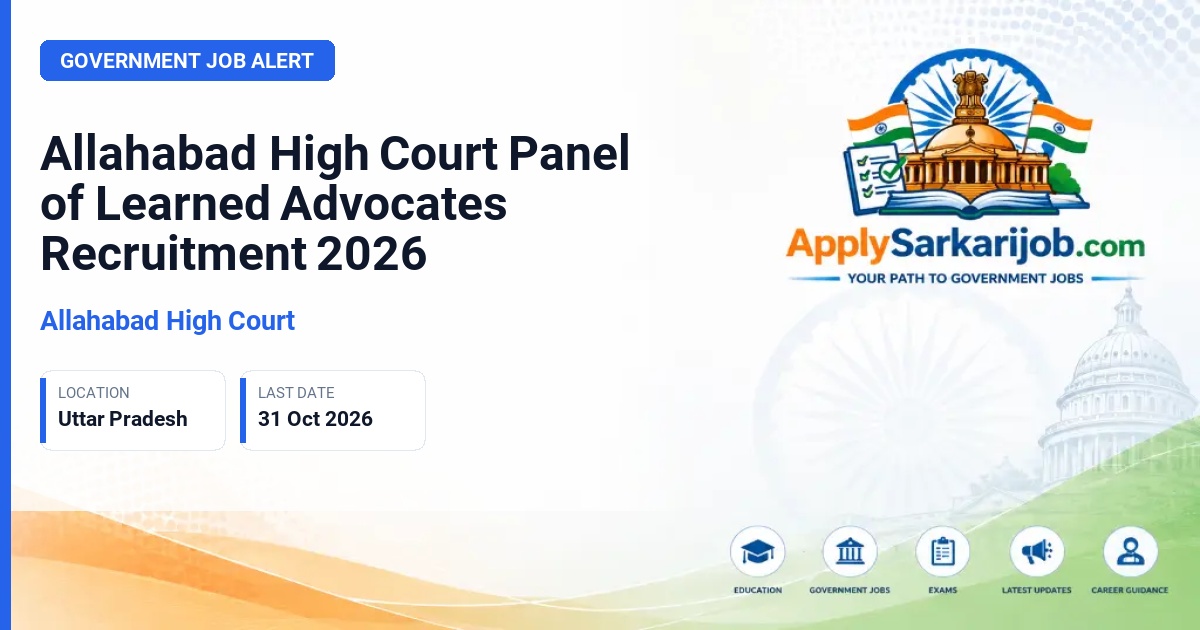 Allahabad High Court - Panel of Learned Advocates for Amicus Curiae Official Notification Poster & Schedule