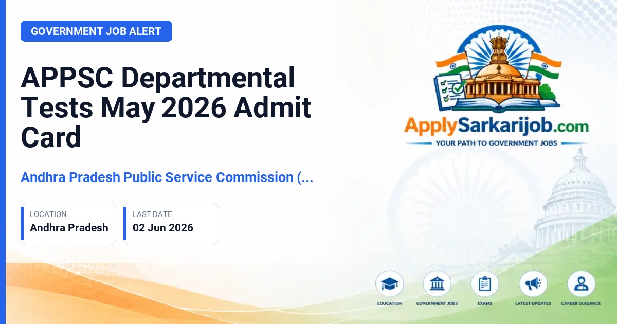 Andhra Pradesh Public Service Commission (APPSC) - Departmental Tests Official Notification Poster & Schedule