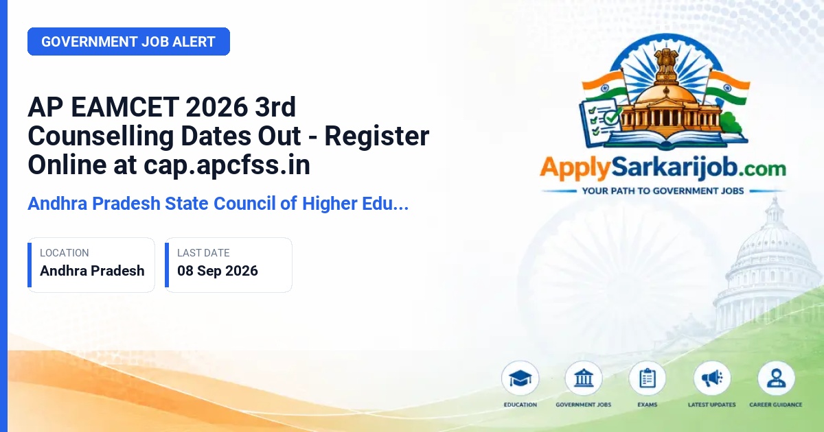 Andhra Pradesh State Council of Technical Education (APSCTE) - AP EAMCET (EAPCET) 3rd Counselling 2026 Official Notification Poster & Schedule