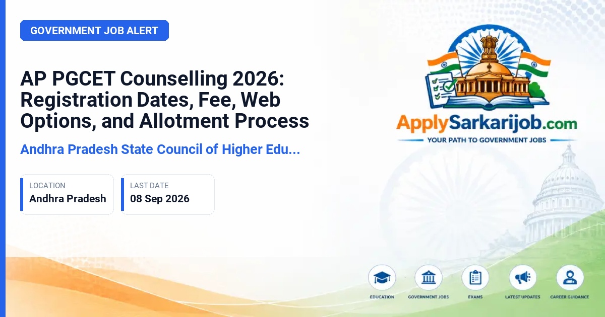 Andhra Pradesh State Council of Higher Education (APSCHE) - AP PGCET Postgraduate Admissions (MA, MSc, MCom, MCJ, M.P.Ed) Official Notification Poster & Schedule