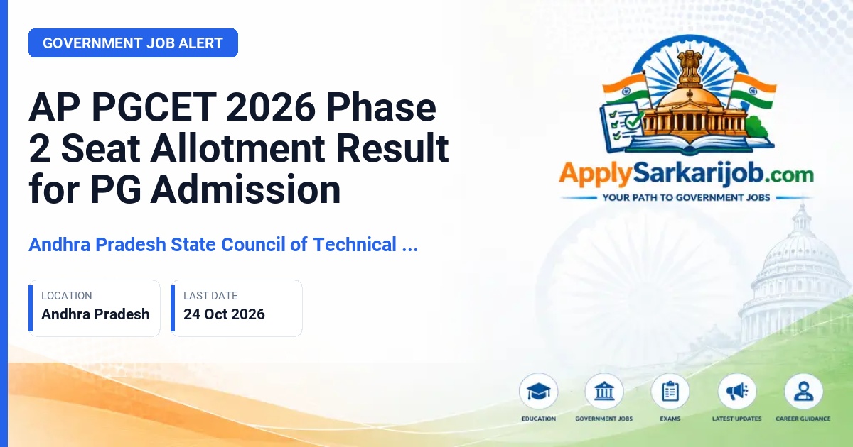 Andhra Pradesh State Council of Technical Education (APSCTE) - Phase 2 Seat Allotment Result Official Notification Poster & Schedule