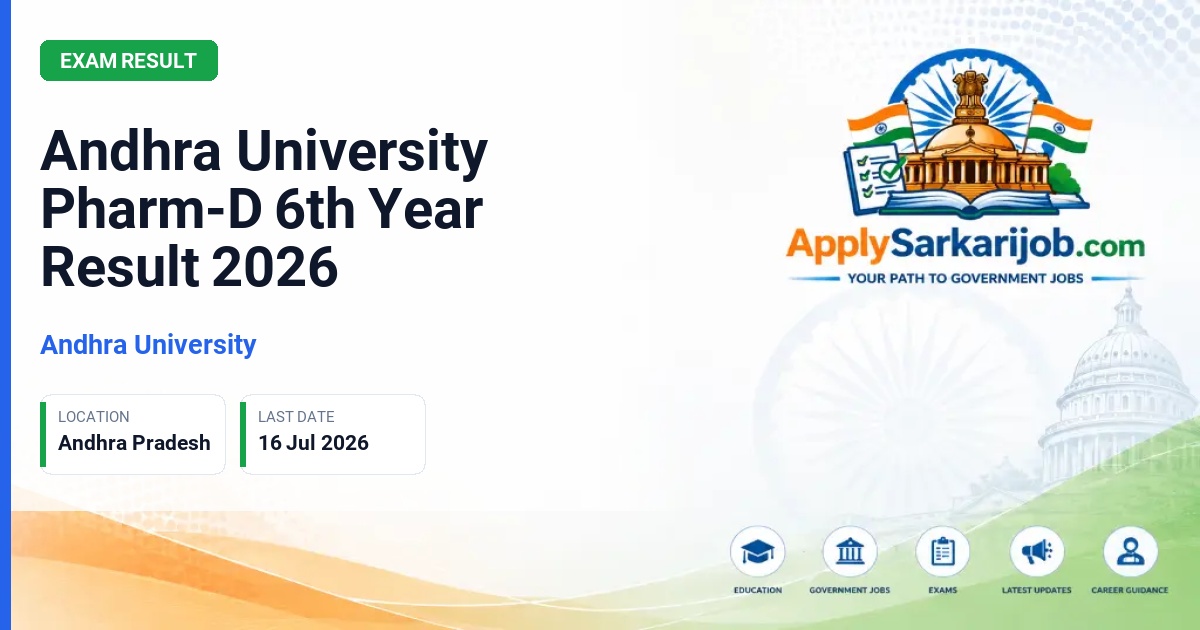 Andhra University - Andhra University Pharm-D 6th Year Result 2026 Official Notification Poster & Schedule