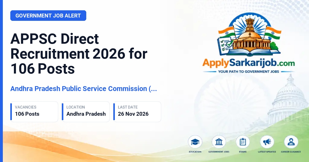 Andhra Pradesh Public Service Commission (APPSC) - Direct Recruitment Official Notification Poster & Schedule
