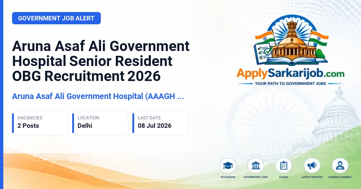 Guru Gobind Singh Government Hospital (GGSGH) - Senior Resident (OBG) Official Notification Poster & Schedule