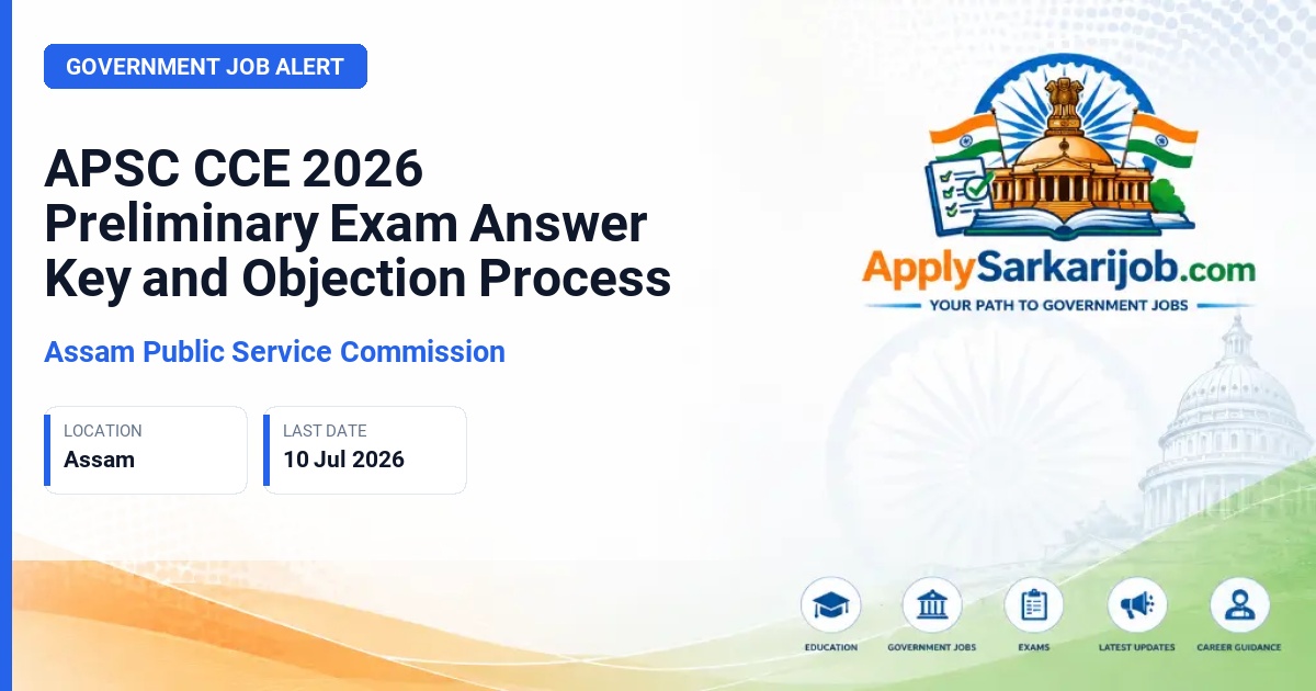 Assam Public Service Commission (APSC) - Combined Competitive Examination (CCE) Official Notification Poster & Schedule