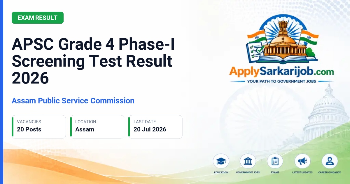 Assam Public Service Commission (APSC) - Grade IV Official Notification Poster & Schedule