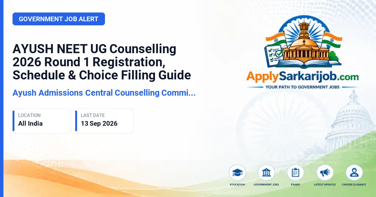 Ayush Admissions Central Counselling Committee (AACCC) - AYUSH NEET UG Counselling 2026 (BAMS, BSMS, BUMS, BHMS) Official Notification Poster & Schedule