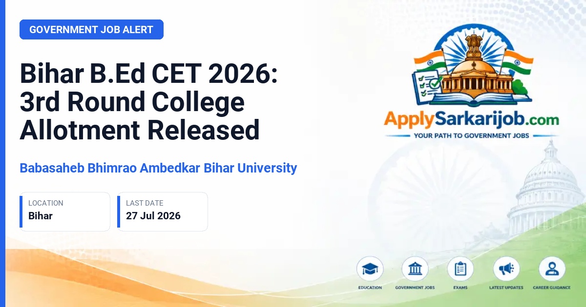 B.R.A. Bihar University, Muzaffarpur - 2-Year Regular B.Ed Course Official Notification Poster & Schedule