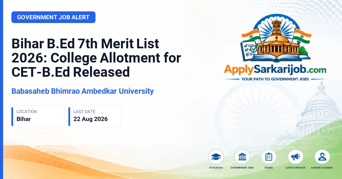 Babasaheb Bhimrao Ambedkar Bihar University - B.Ed Admission 2026 Official Notification Poster & Schedule