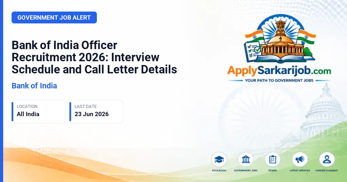 Bank of India (BOI) - Officer (up to Scale IV) Official Notification Poster & Schedule