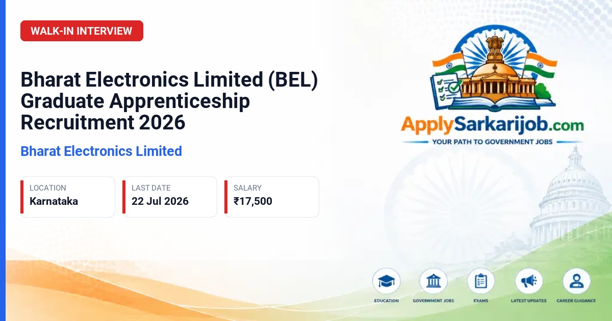 Bharat Electronics Limited (BEL) - Graduate Apprenticeship (GAPP) Official Notification Poster & Schedule