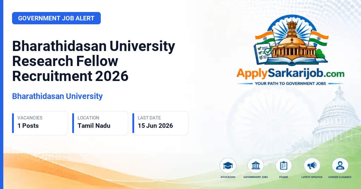 Bharathidasan University - University Research Fellow Official Notification Poster & Schedule