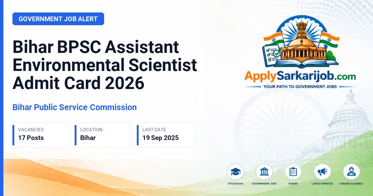 Bihar Public Service Commission (BPSC) - Assistant Environmental Scientist Official Notification Poster & Schedule