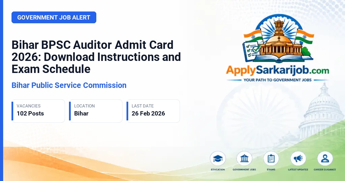 Bihar Public Service Commission (BPSC) - Auditor Official Notification Poster & Schedule