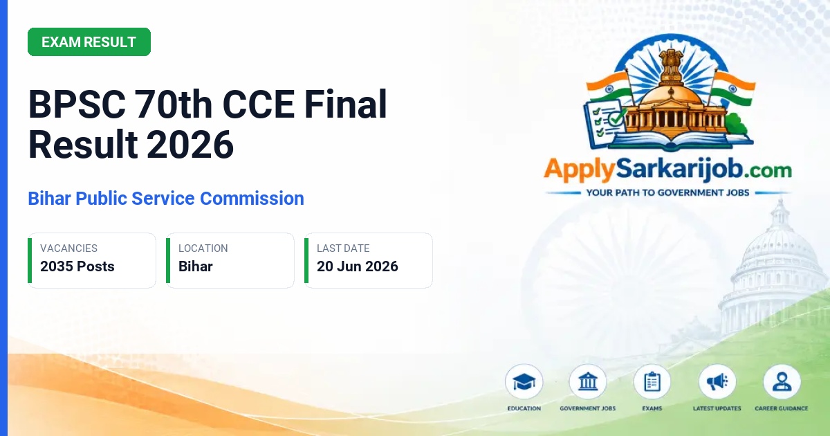 Bihar Public Service Commission (BPSC) - Combined Competitive Examination (CCE) - 70th Batch Official Notification Poster & Schedule