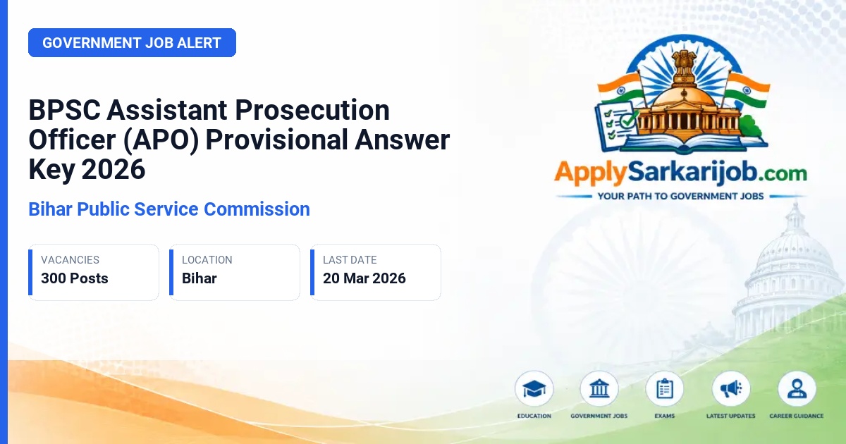 Bihar Public Service Commission (BPSC) - Assistant Prosecution Officer (APO) Official Notification Poster & Schedule