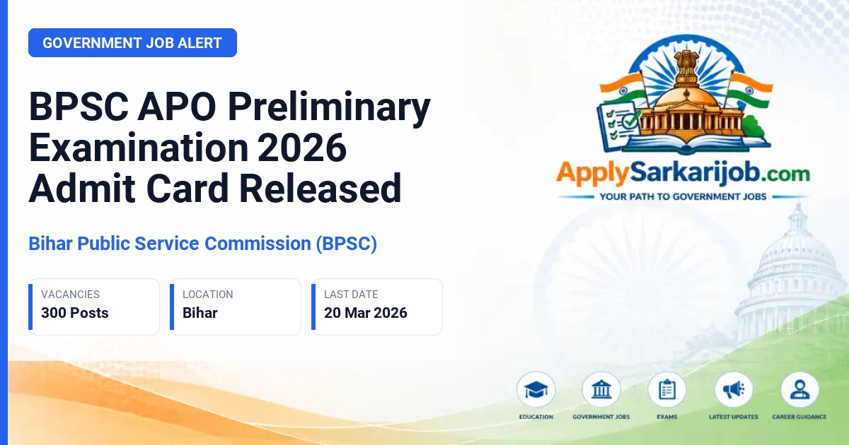 Bihar Public Service Commission (BPSC) - Assistant Prosecution Officer (APO) Official Notification Poster & Schedule
