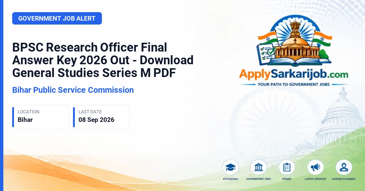 Bihar Public Service Commission (BPSC) - Research Officer Official Notification Poster & Schedule