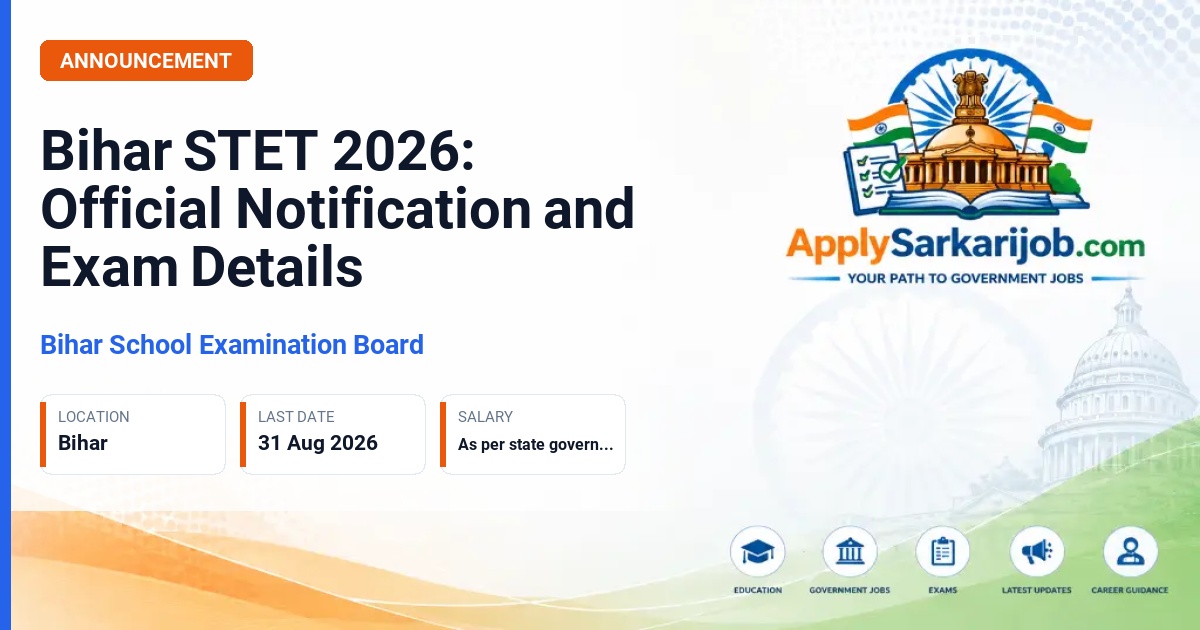 Bihar School Examination Board (BSEB) - Secondary and Senior Secondary Teacher Official Notification Poster & Schedule