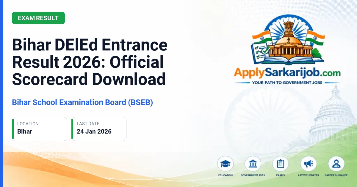 Bihar School Examination Board (BSEB), Patna - D.El.Ed Course Admission Official Notification Poster & Schedule