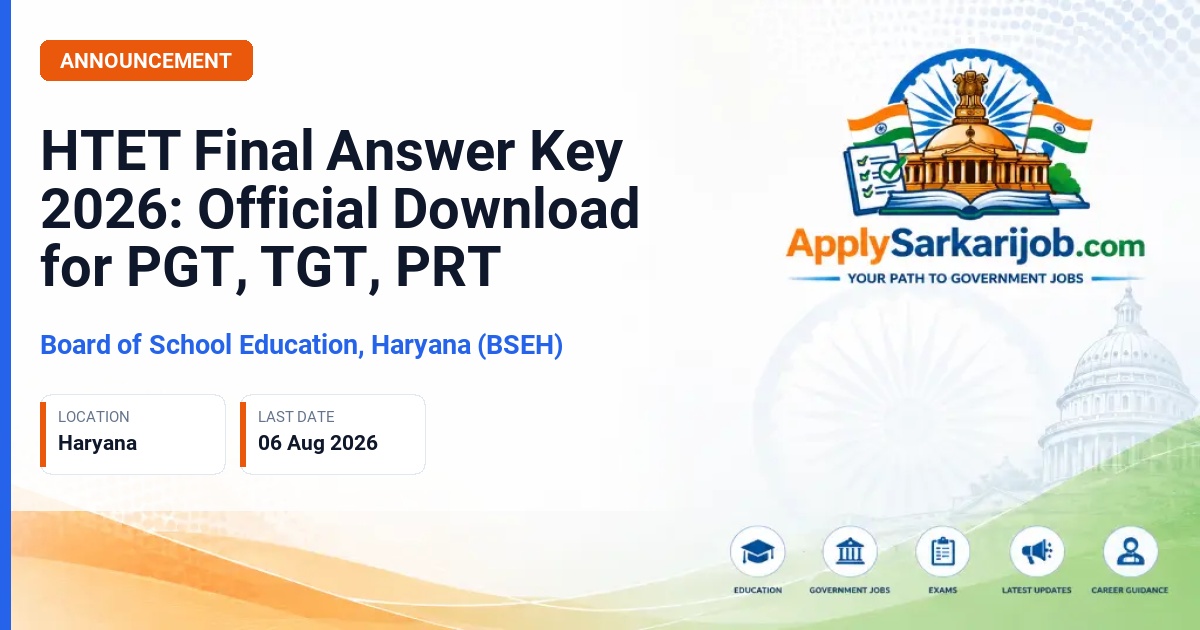 Board of School Education Haryana (BSEH) - HTET (PRT, TGT, PGT) Official Notification Poster & Schedule