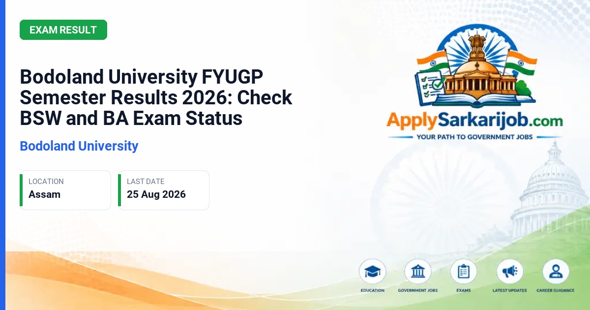 Bodoland University - Bodoland University FYUGP Semester Results 2026: Check BSW and BA Exam Status Official Notification Poster & Schedule