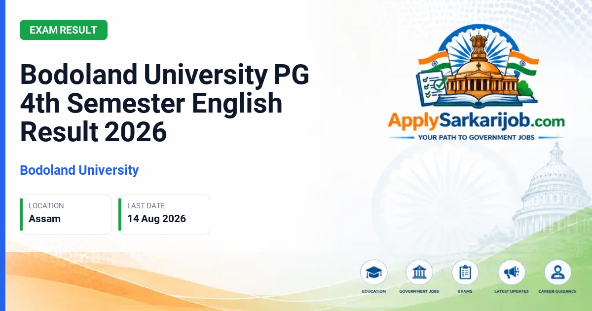 Bodoland University - Bodoland University PG 4th Semester English Result 2026 Official Notification Poster & Schedule