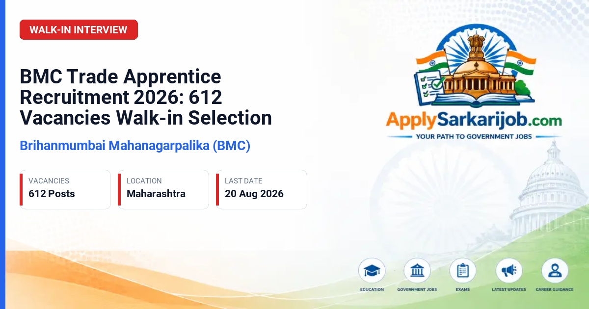 Brihanmumbai Municipal Corporation (BMC) - Trade Apprentice Official Notification Poster & Schedule
