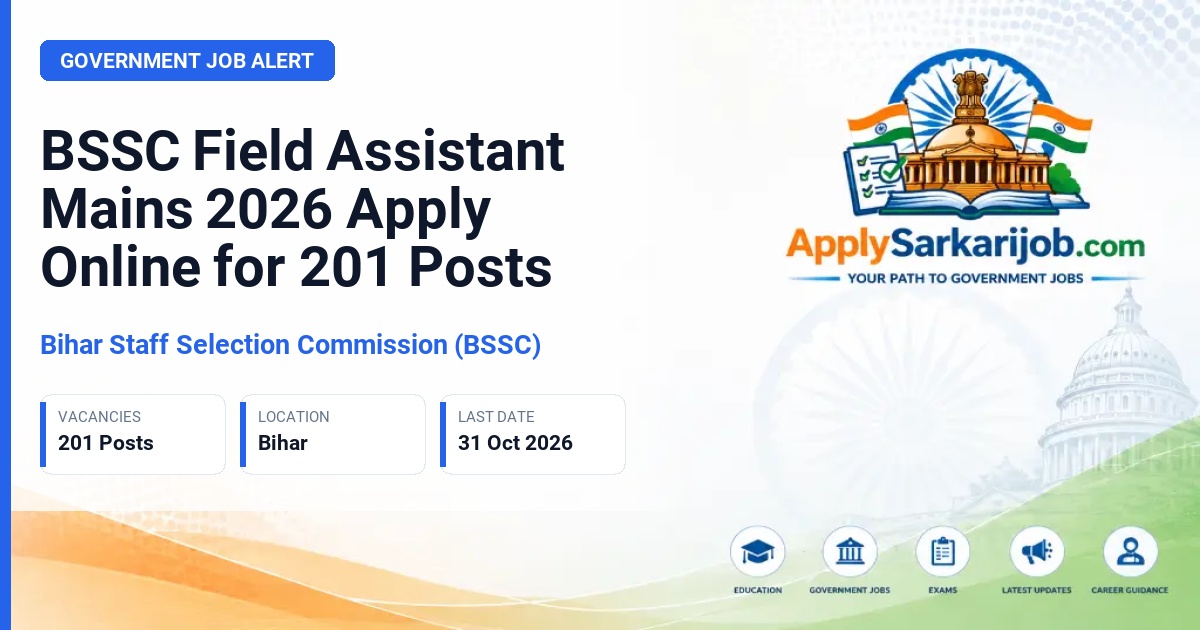 Bihar Staff Selection Commission (BSSC) - Field Assistant (Kshetra Sahayak) Official Notification Poster & Schedule