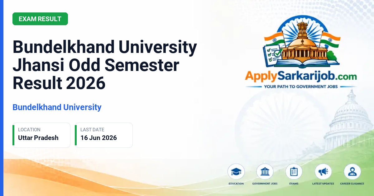 Bundelkhand University, Jhansi - Bundelkhand University Jhansi Odd Semester Result 2026 Official Notification Poster & Schedule