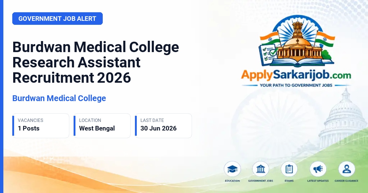 Burdwan Medical College - Research Assistant Official Notification Poster & Schedule