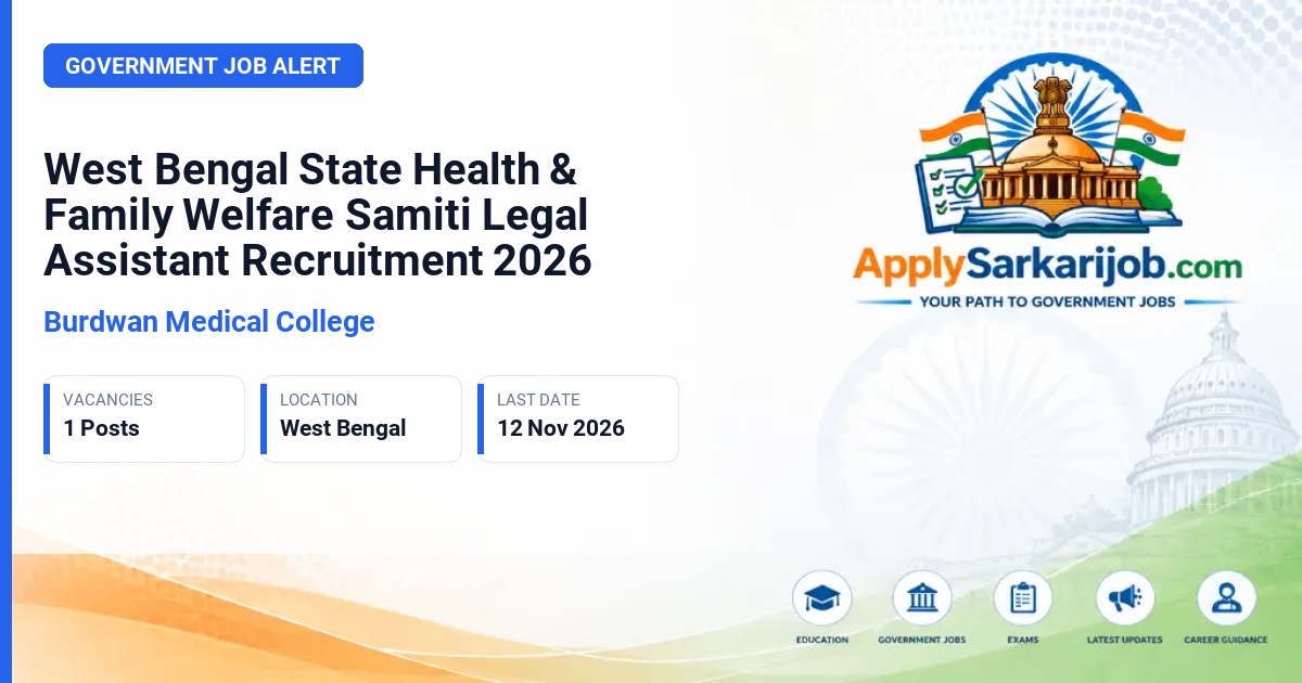 Burdwan Medical College - Legal Assistant (Integrated Law Cell) Official Notification Poster & Schedule