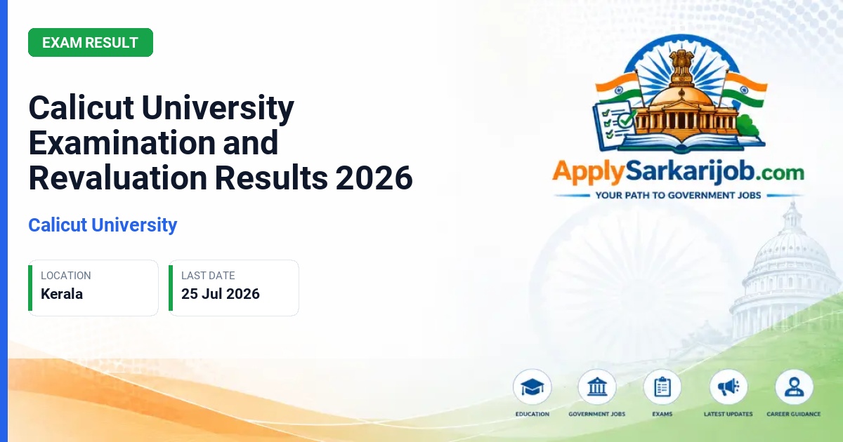 University of Calicut - Calicut University Examination and Revaluation Results 2026 Official Notification Poster & Schedule