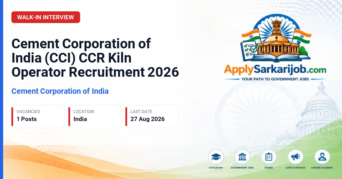 Cement Corporation of India - CCR Kiln Operator Official Notification Poster & Schedule