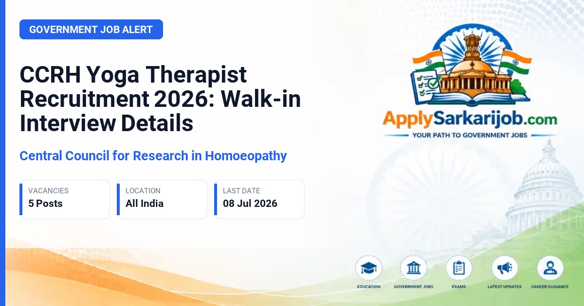 Central Council for Research in Homoeopathy - Yoga Therapist Official Notification Poster & Schedule