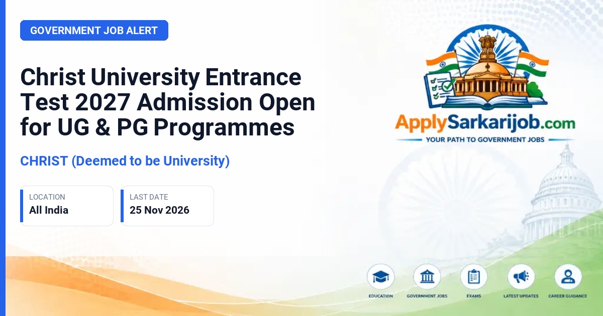 CHRIST (Deemed to be University) - Entrance Test 2027 Official Notification Poster & Schedule
