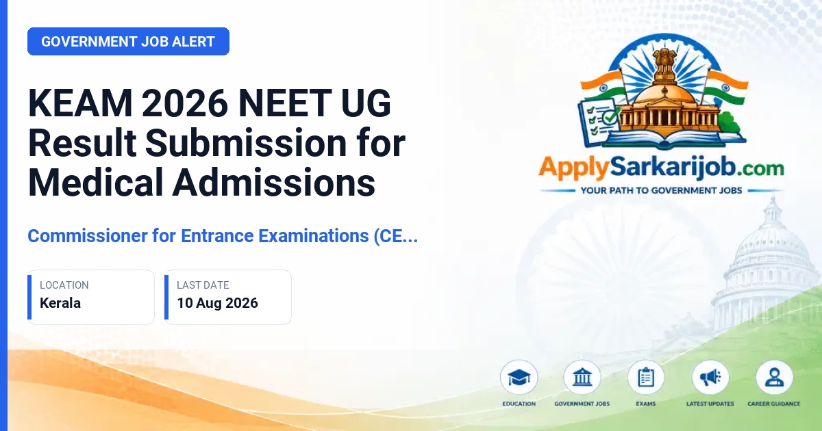 Commissioner for Entrance Examinations (CEE), Kerala - Medical Admission (MBBS/BDS/Allied) Official Notification Poster & Schedule