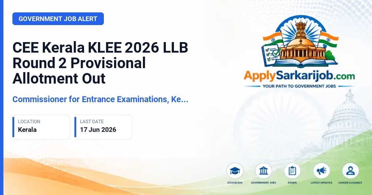 Commissioner for Entrance Examinations (CEE), Kerala - KLEE 2026 3-Year and 5-Year LLB Admission Official Notification Poster & Schedule