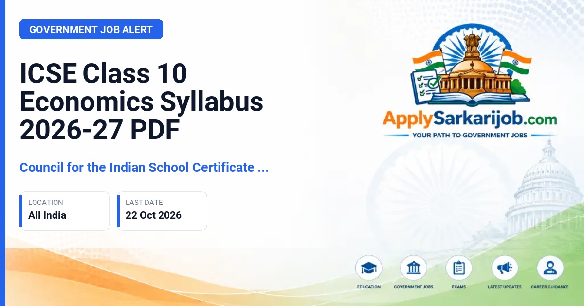 Council for the Indian School Certificate Examinations - Economics Syllabus Official Notification Poster & Schedule