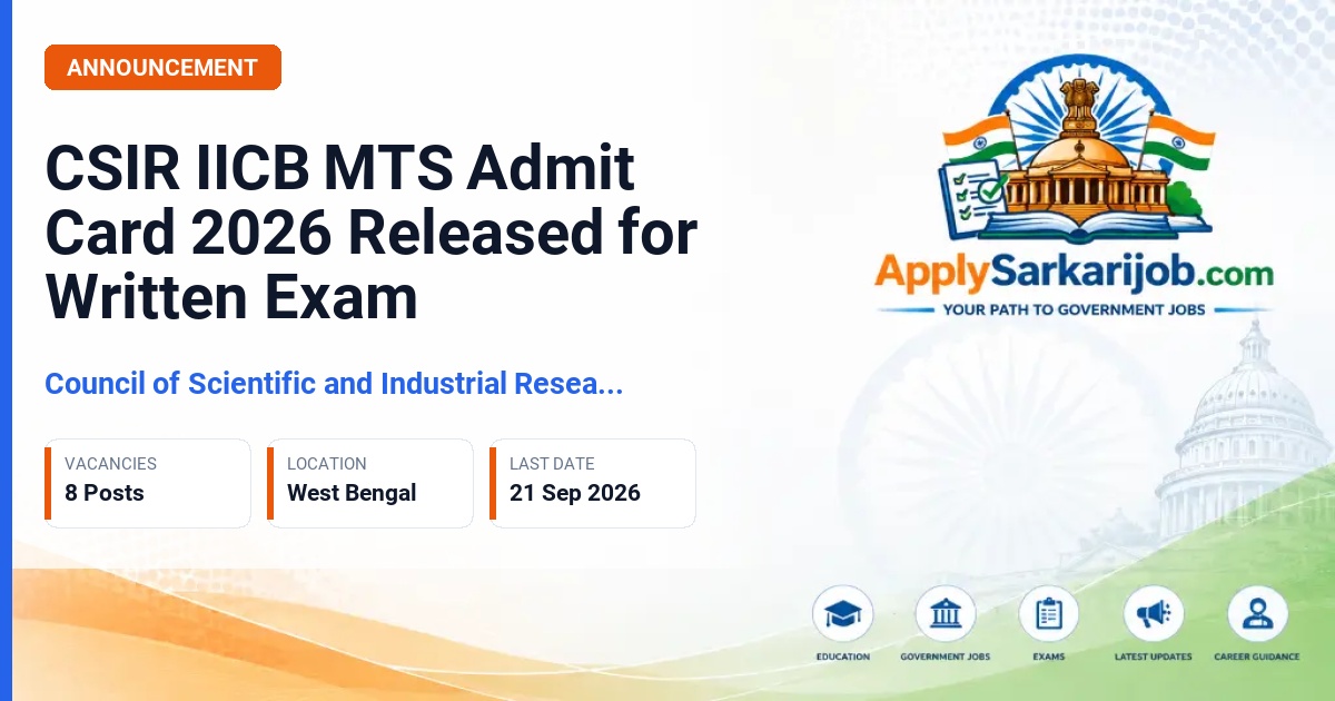 Council of Scientific and Industrial Research (CSIR) - Multi-Tasking Staff (MTS) Official Notification Poster & Schedule