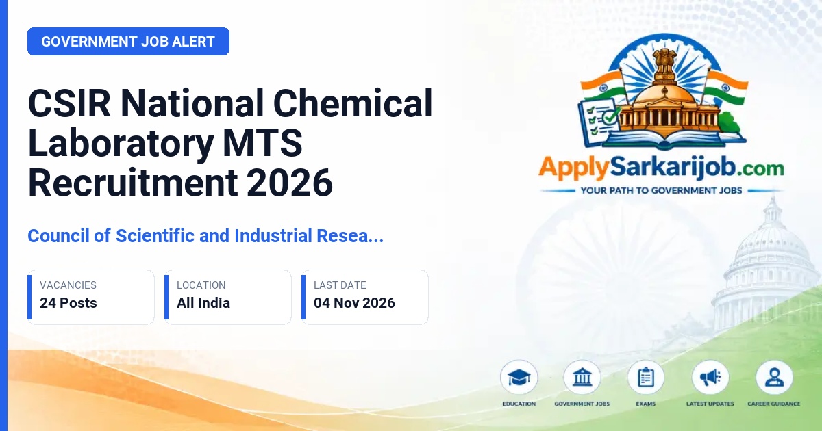 Council of Scientific and Industrial Research (CSIR) - Multi-Tasking Staff (MTS) Official Notification Poster & Schedule