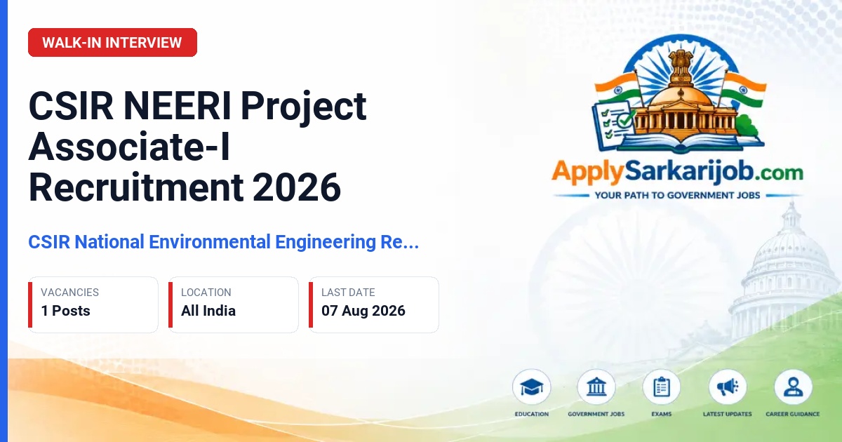 Council of Scientific and Industrial Research (CSIR) - Project Associate I Official Notification Poster & Schedule