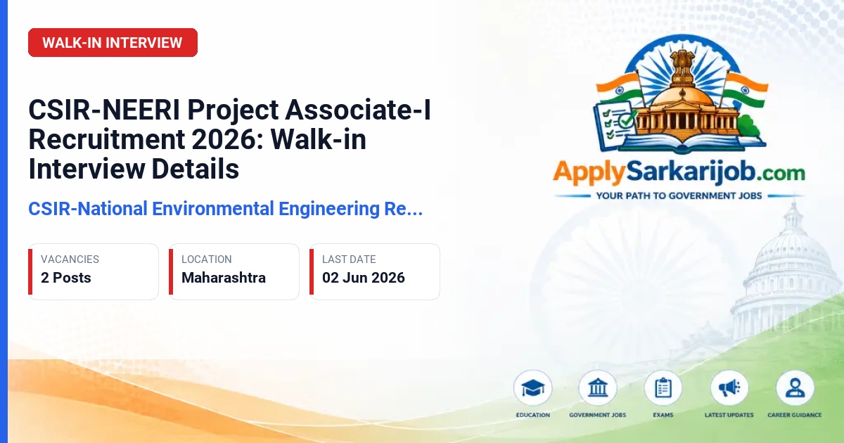 Council of Scientific and Industrial Research (CSIR) - Project Associate-I Official Notification Poster & Schedule