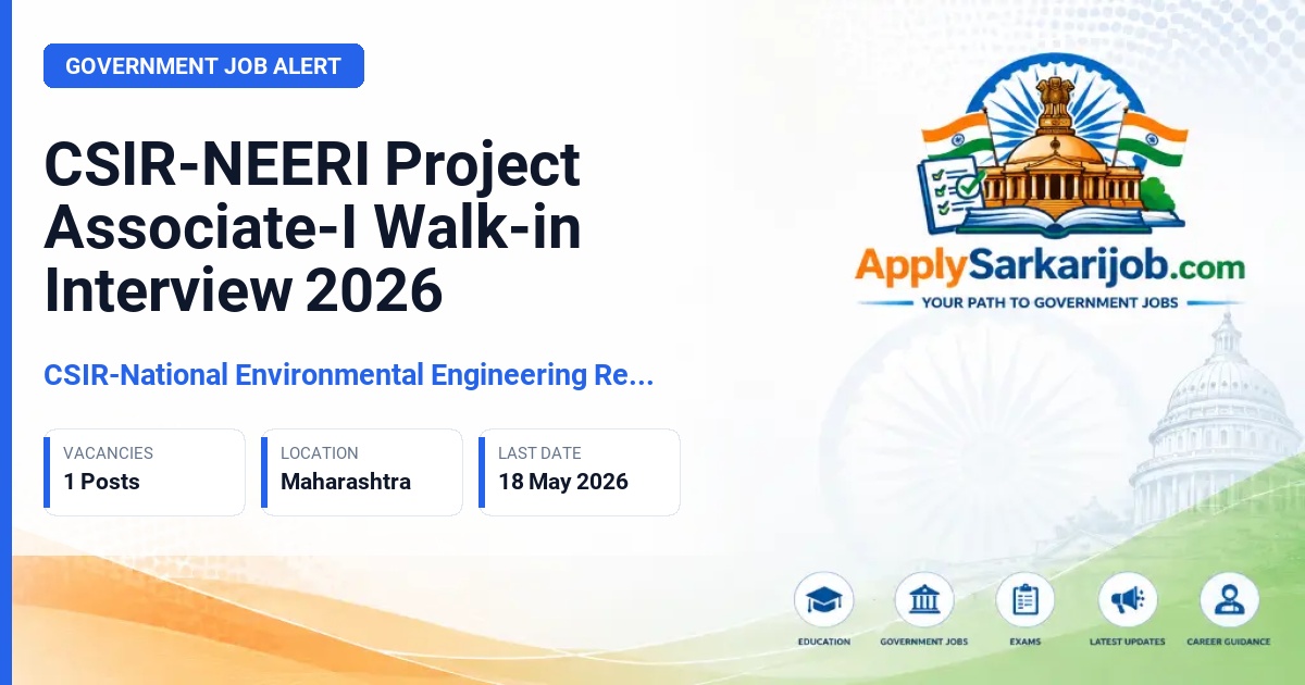 Council of Scientific and Industrial Research (CSIR) - Project Associate-I Official Notification Poster & Schedule