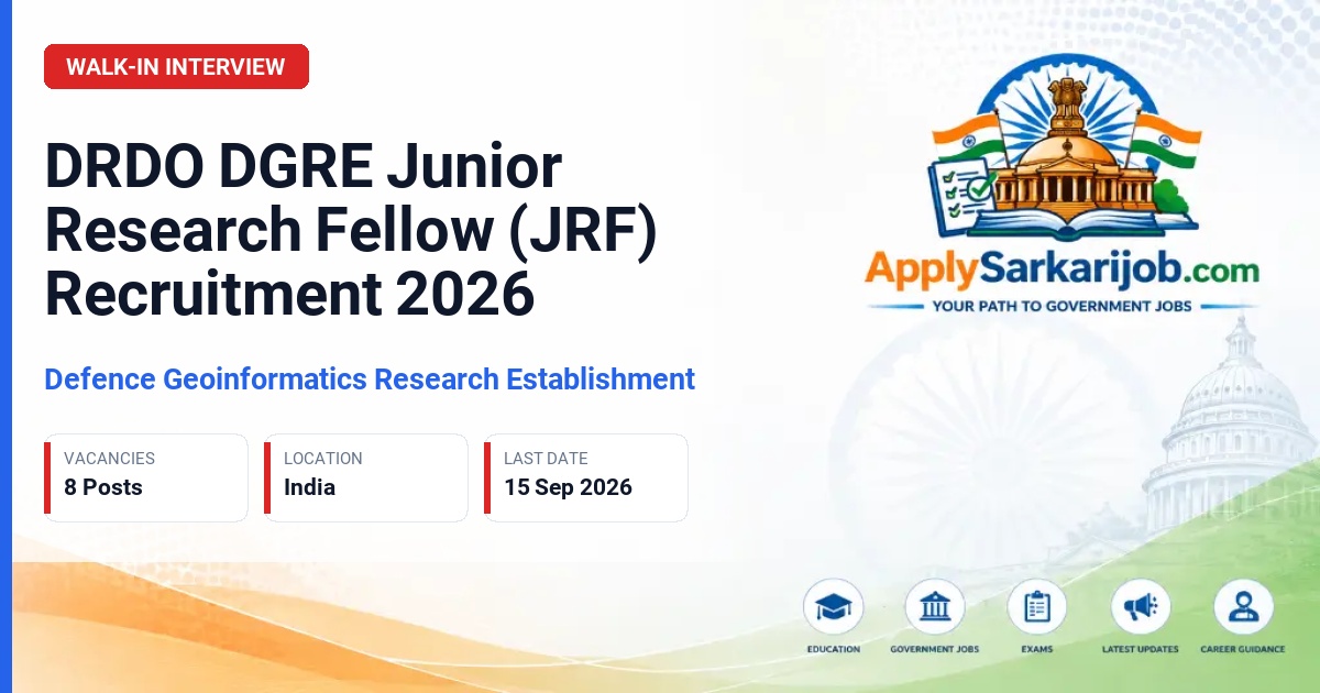 Defence Research and Development Organisation (DRDO) - Junior Research Fellow (JRF) Official Notification Poster & Schedule