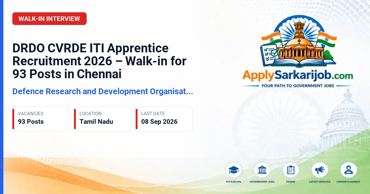 Defence Research and Development Organisation (DRDO) - ITI Apprentice Trainee Official Notification Poster & Schedule